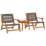 Garden Chairs with Table 3 pcs Grey Solid Acacia Wood