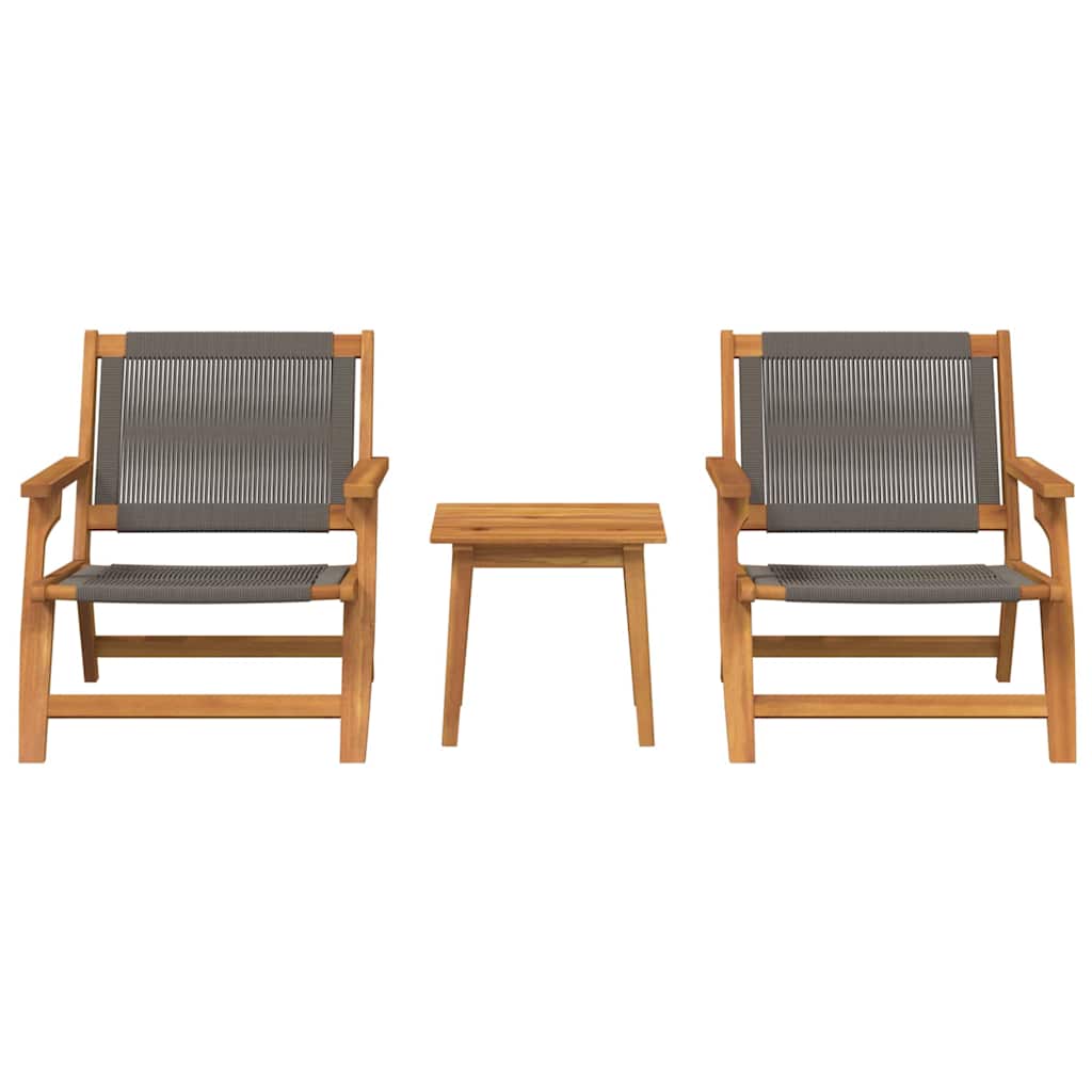 Garden Chairs with Table 3 pcs Grey Solid Acacia Wood