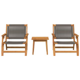 Garden Chairs with Table 3 pcs Grey Solid Acacia Wood