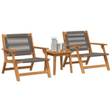 Garden Chairs with Table 3 pcs Grey Solid Acacia Wood