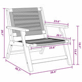 Garden Chairs with Table 3 pcs Grey 45 x 45 x 40 cm