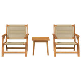Garden Chairs with Table 3 pcs Beige 45 x 45 x 40 cm