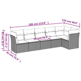 6 Piece Garden Sofa Set with Cushions Light Grey Poly Rattan