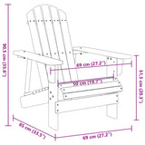 Adirondack Chair White 69x85x90.5 cm Solid Wood Fir