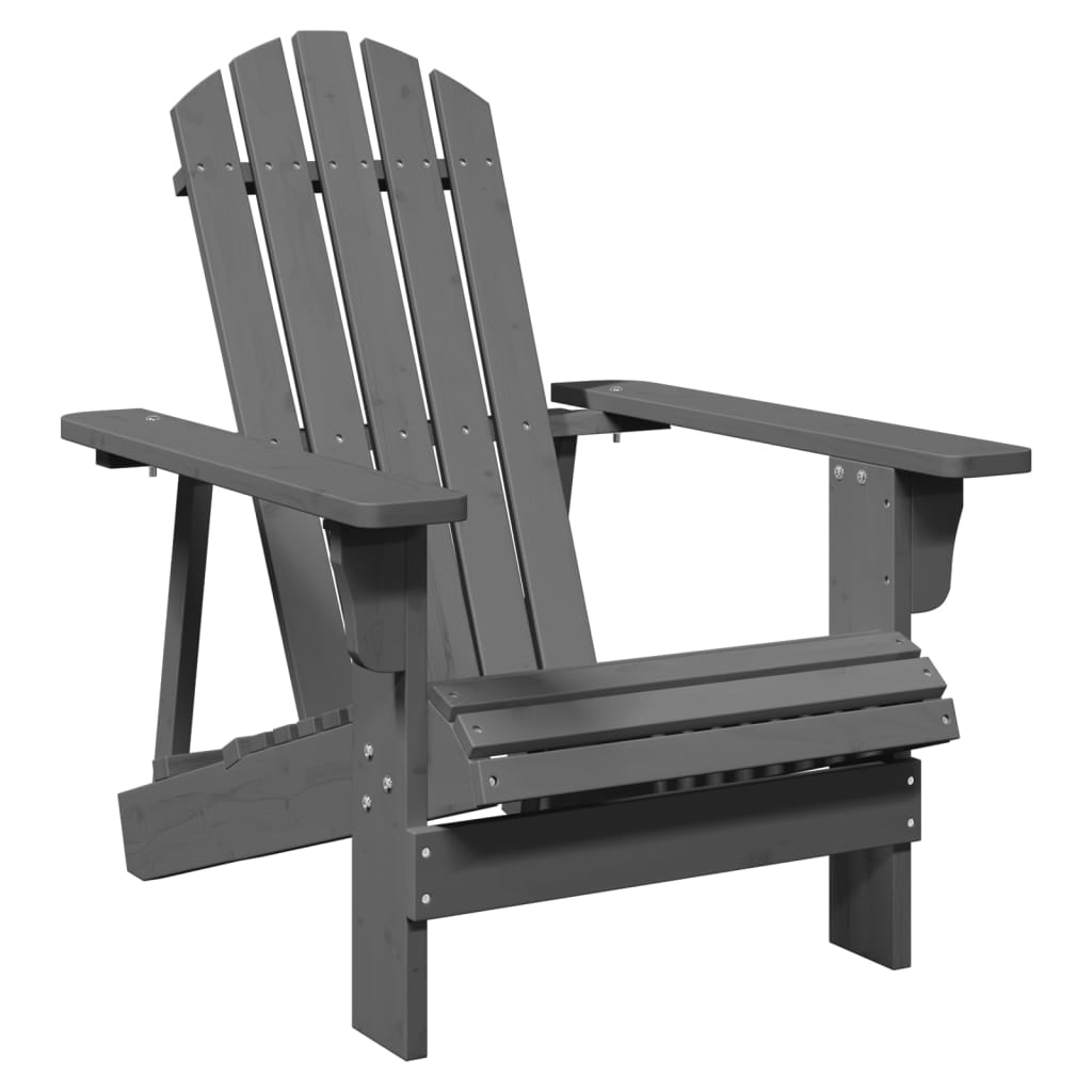 Adirondack Chair Grey 69x85x90.5 cm Solid Wood Fir