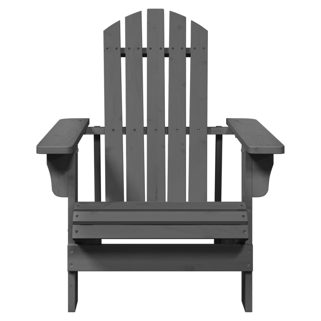 Adirondack Chair Grey 69x85x90.5 cm Solid Wood Fir