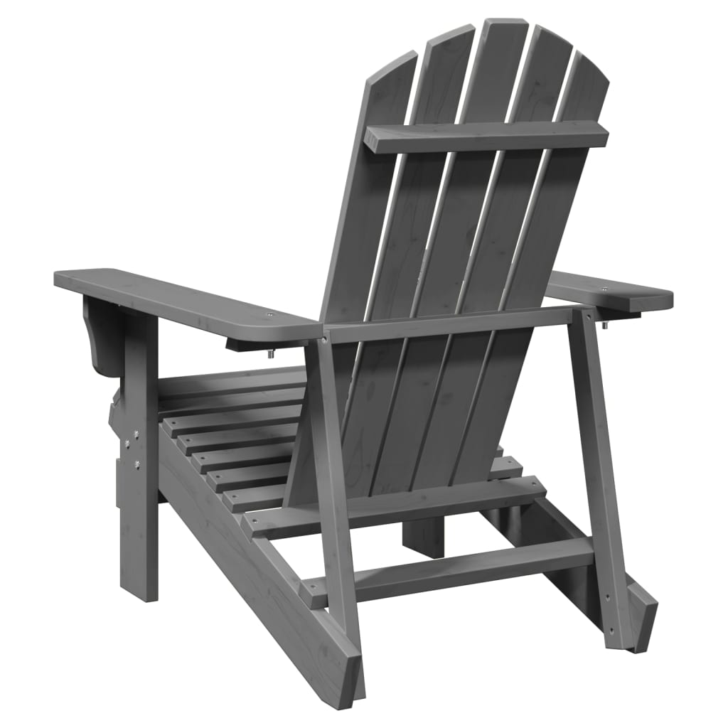 Adirondack Chair Grey 69x85x90.5 cm Solid Wood Fir