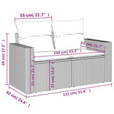 11 Piece Garden Sofa Set with Cushions Black Poly Rattan