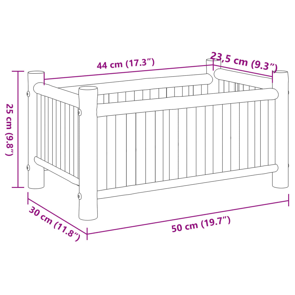 Planter 50x30x25 cm Bamboo