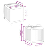 Outdoor Cushion Box 45x45x45/53 cm Solid Wood Acacia and Steel