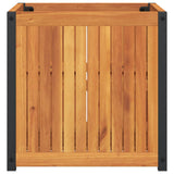Garden Planter 45x45x44 cm Solid Wood Acacia and Steel