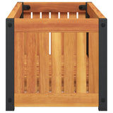 Garden Planter 80x30x27.5 cm Solid Wood Acacia and Steel