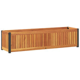 Garden Planter 110x30x27.5 cm Solid Wood Acacia and Steel