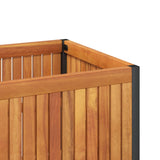 Garden Planter 110x30x27.5 cm Solid Wood Acacia and Steel