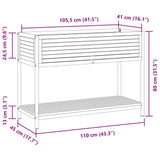 Garden Planter with Shelf 110x45x80 cm Solid Wood Acacia and Steel