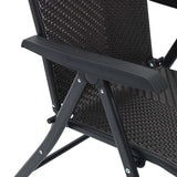 Folding Garden Chairs 4 pcs Black Coffee Poly Rattan