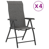 Folding Garden Chairs 4 pcs Grey Poly Rattan