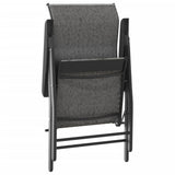 Folding Garden Chairs 8 pcs Grey Poly Rattan