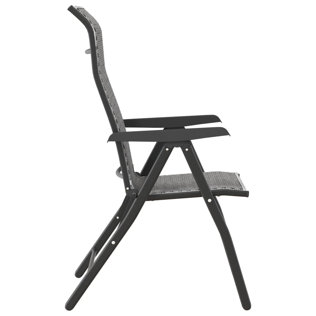 Folding Garden Chairs 8 pcs Grey Poly Rattan