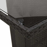 Garden Dining Set with Cushion 9 pcs Black Poly Rattan