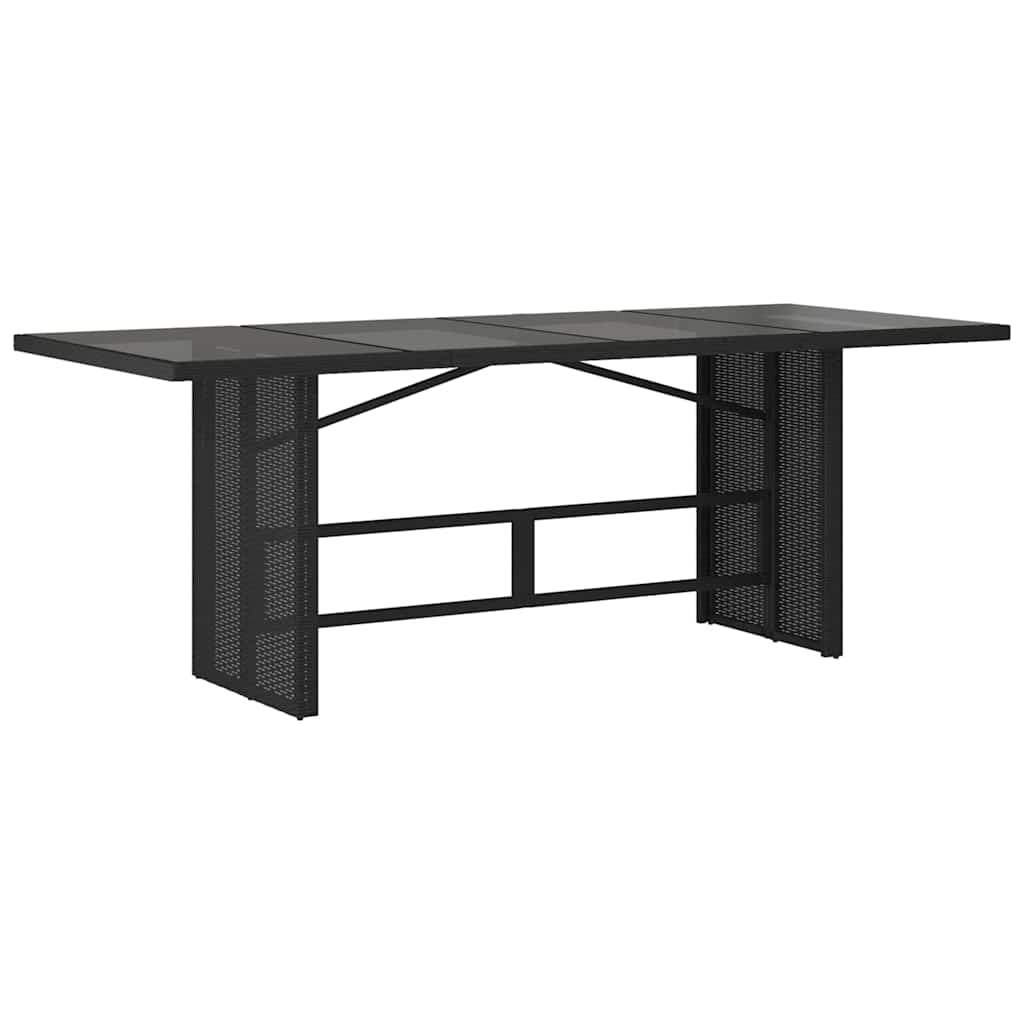 Garden Dining Set with Cushion 9 pcs Black Poly Rattan