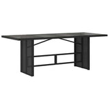 Garden Dining Set with Cushion 9 pcs Black Poly Rattan