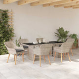 Outdoor Dining Set 7 pcs Light grey