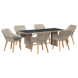 Outdoor Dining Set 7 pcs Light grey