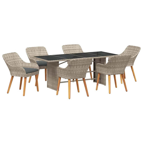 Outdoor Dining Set 7 pcs Light grey