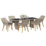Outdoor Dining Set 7 pcs Light grey