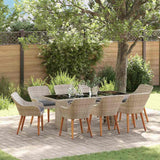 Dining Set 9 pcs Light grey