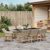 Dining Set 9 pcs Light grey