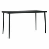 Garden Dining Set with Cushion 5 pcs Black Poly Rattan
