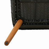 Garden Dining Set with Cushion 7 pcs Black Poly Rattan