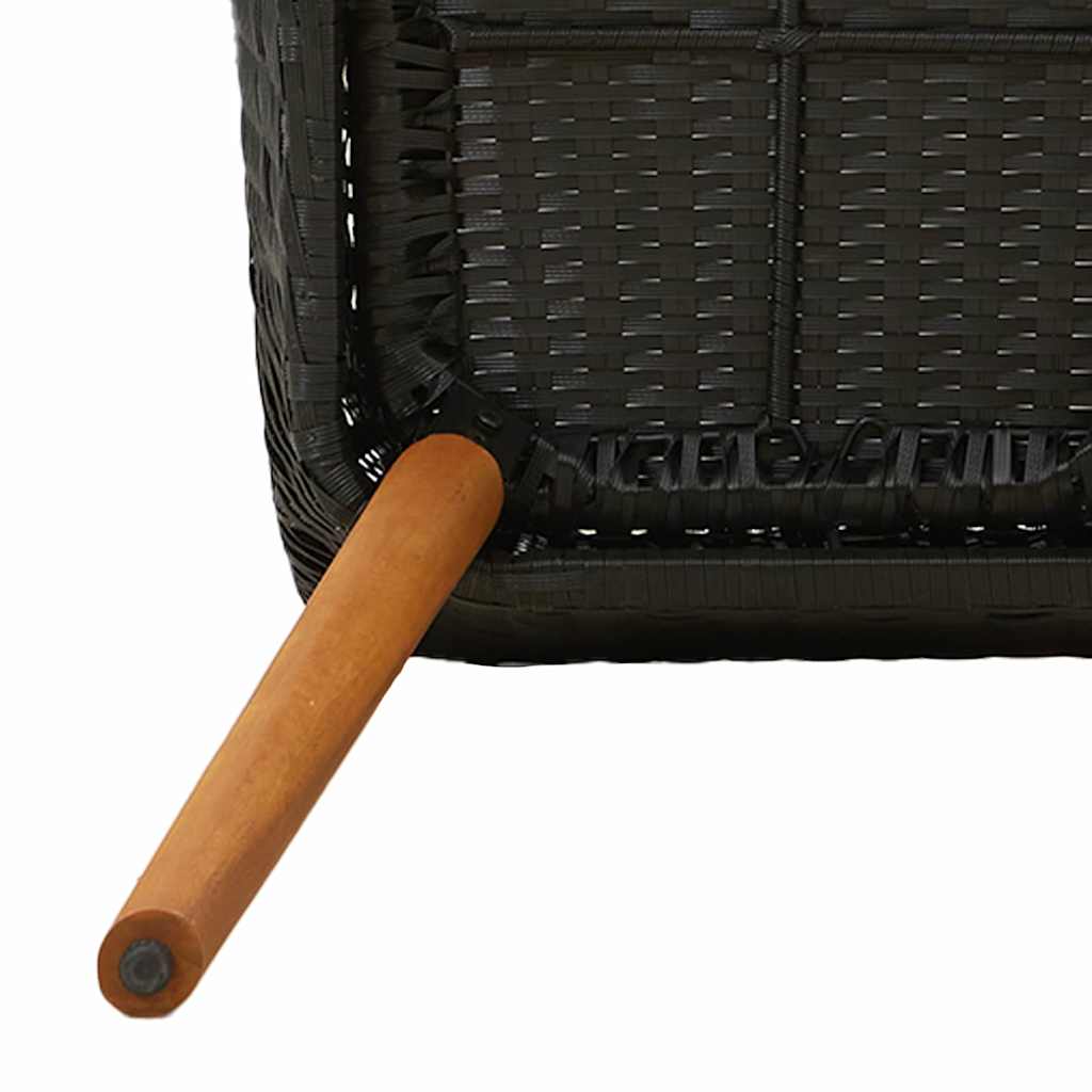 Garden Dining Set with Cushion 5 pcs Black Poly Rattan