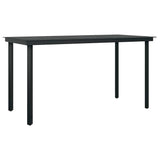 Garden Dining Set with Cushion 5 pcs Black Poly Rattan