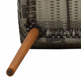 Garden Dining Set with Cushion 3 pcs Grey Poly Rattan