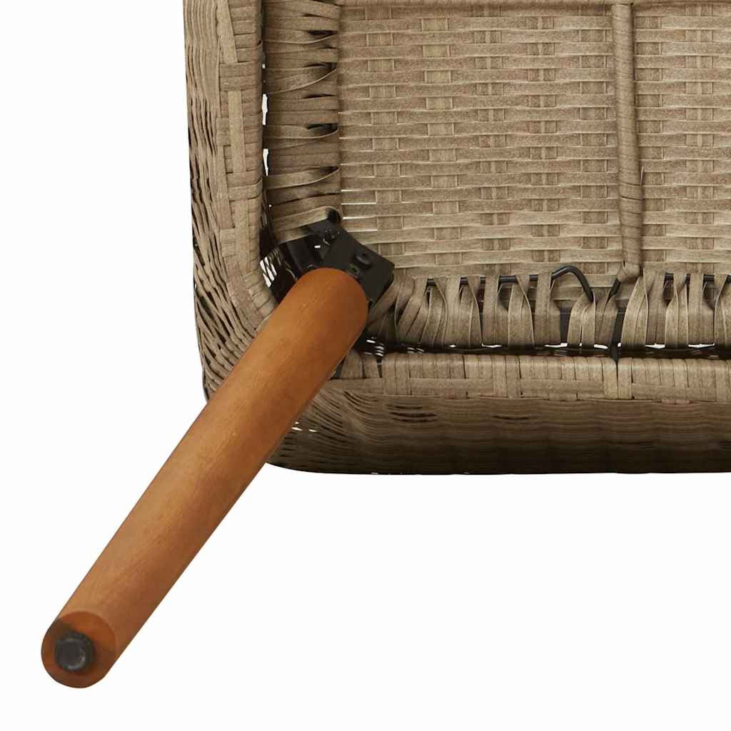 Garden Dining Set with Cushion 7 pcs Beige Poly Rattan