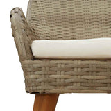 Garden Dining Set with Cushion 7 pcs Beige Poly Rattan