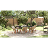 Garden Dining Set with Cushion 7 pcs Beige Poly Rattan