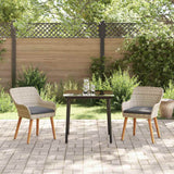 Dining Set 3 pcs Light grey Poly rattan