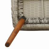 Dining Set 9 pcs Light grey Poly rattan