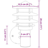 Outdoor Wall Lights 2pcs Silver Stainless Steel