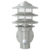 Outdoor Wall Light with Sensor Silver Stainless Steel