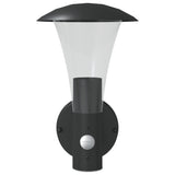 Outdoor Wall Lights with Sensors 2pcs Black Stainless Steel
