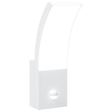 Outdoor LED Wall Light with Sensor White Die-cast Aluminium