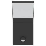 Outdoor LED Wall Light with Sensor Black Die-cast Aluminium
