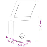Outdoor LED Wall Lights with Sensors 2pcs Black Die-cast Aluminium