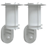 Outdoor Wall Lights with Sensors 2pcs Silver Stainless Steel