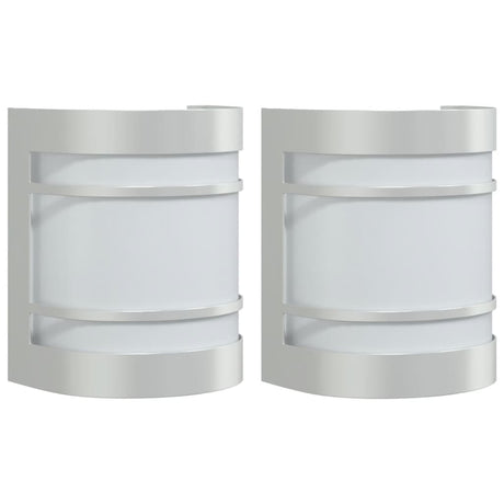 Outdoor Wall Lights 2pcs Silver Stainless Steel